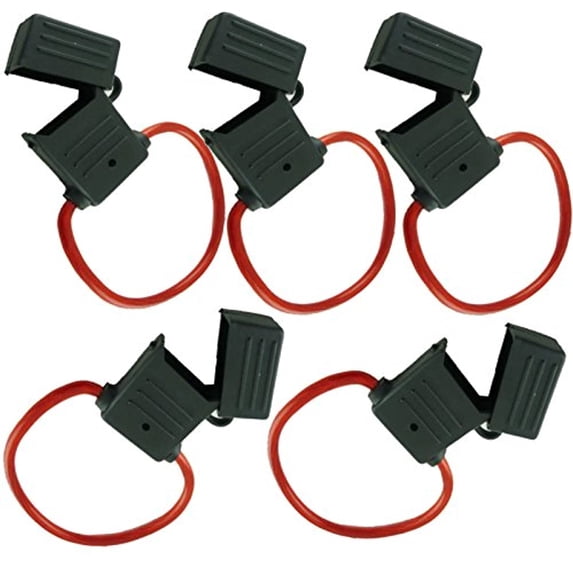 Car Audio Amp 8 Gauge AWG Inline Maxi Fuse Holder with Waterproof Cover (5/pack)