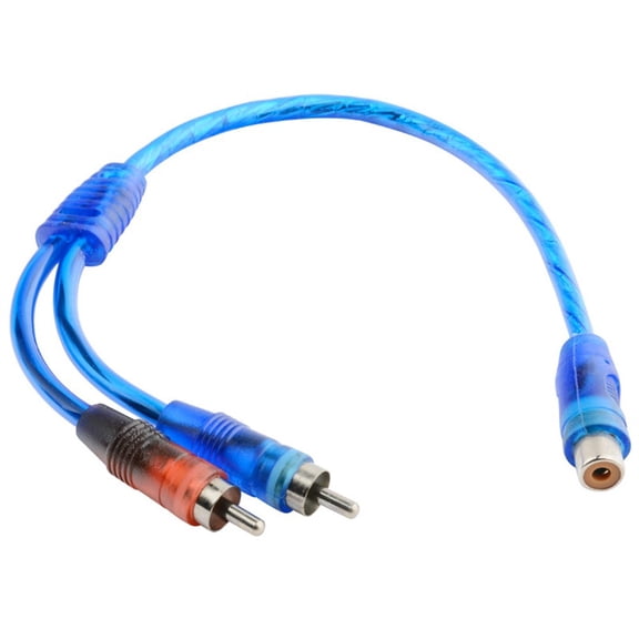 Car Audio Cable 1 Female To 2 Male RCA Adapter Wire Splitter Signal Connector