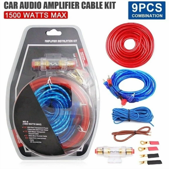 Car Audio Cable Kit 1500W Amp Amplifier Install Rca Subwoofer Sub Wiring 8 Gauge