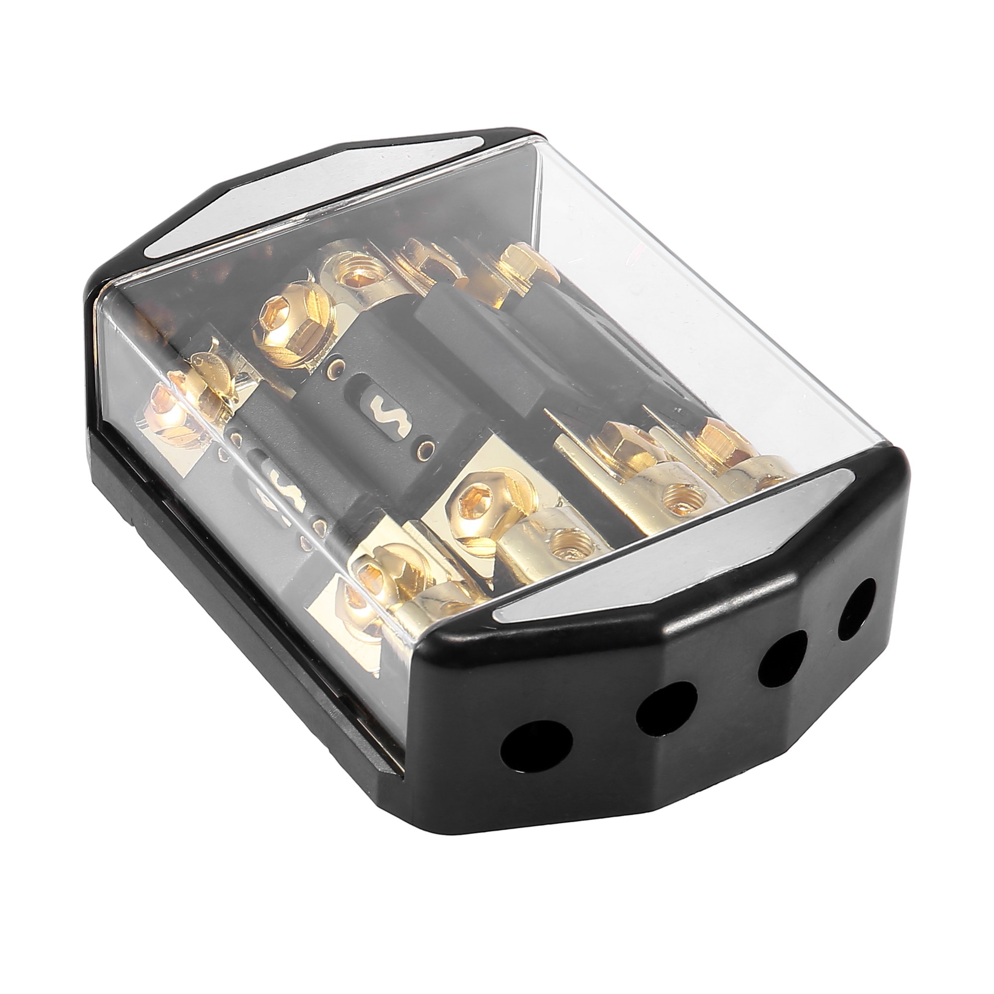 Car Audio Inline ANL Fuse Holder 4 Way with Fuse 1 x 0GA 4 x 4GA Distribution Block