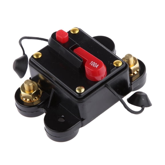 Car Audio Inline Circuit Breaker with Manual Push Button Holder Waterproof Switcher Flush-Mount High Amp for System , Multicolor, 100A