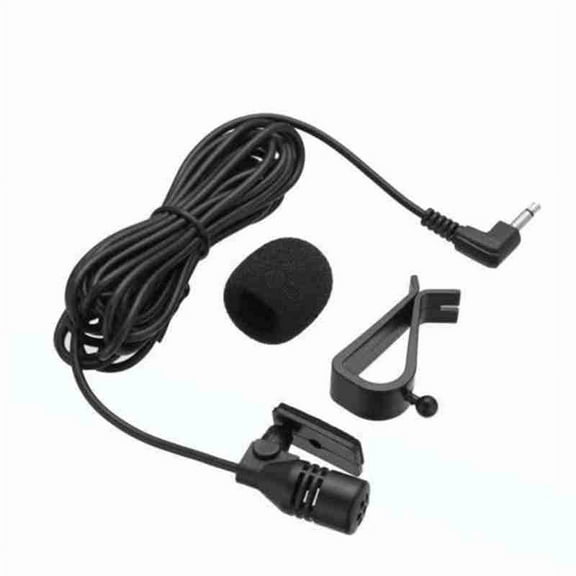 Car Audio Microphone 3.5mm Clip-On Lavalier Mic for Auto DVD Radio, External Wired Mini Microphone with 9.8ft Cable