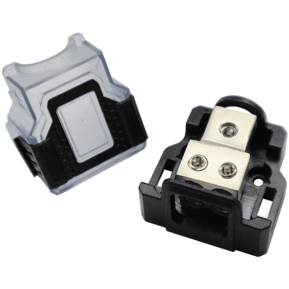 Car Audio Power Distribution Block Zinc Alloy Car Junction Box with Fuse Holder for 0-4 AWG Wiring Multiple Output Configurations Black(DB98)