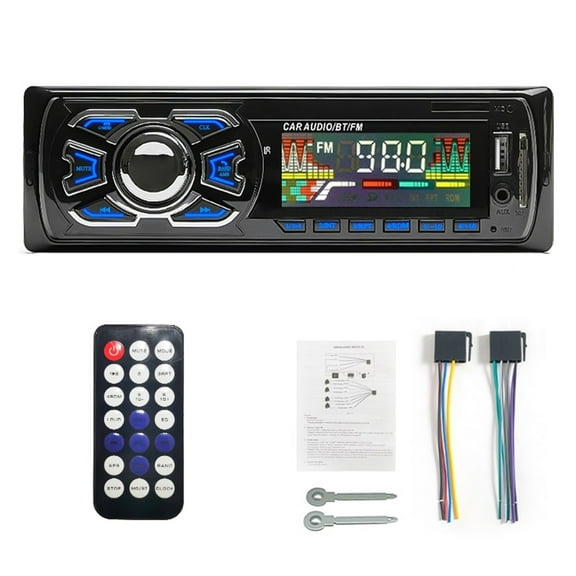Car Audio Radio 1din Bluetooth Stereo MP3 Player FM Receiver 12V Support Phone Charging AUX/USB/TF Card In Dash Kit ,Accurate Channel Search