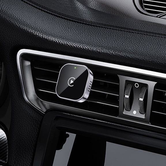 Car Audio Receiver Wireless CarPlay Adapter 2025 Upgrade Plug and Play USB Design for Cars with Built-In Wired CarPlay Stable Connection Easy Use, 6x6x4 cm, Black