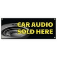 thumbnail image 1 of Car Audio Sold Here | 18" X 48" Banner | Heavy Duty 13oz. Outdoor Vinyl Single Sided With Grommets | Made in The USA, 1 of 4