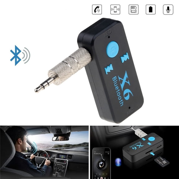Car Audio Stereo Music Receiver Adapter With Microphone For Smartphones