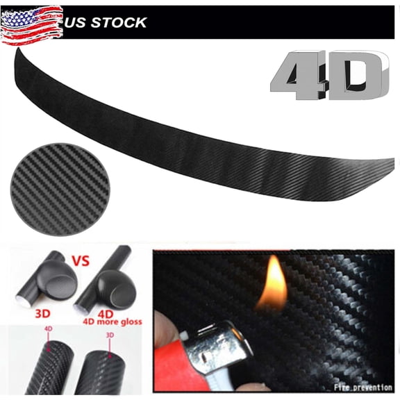 Car Auto 4D Carbon Fiber Plate Sticker Sill Scuff Cover Trunk Protection Strip