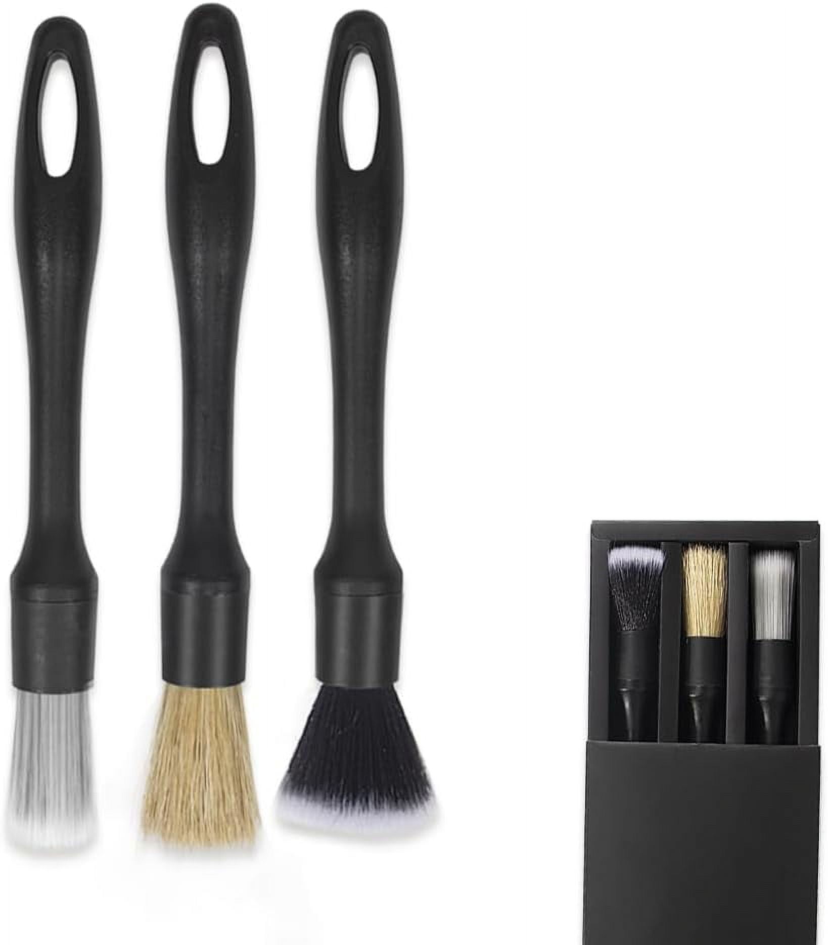 Car Auto Detailing Brush Set, UltraSoft Boars Hair Car Detailing