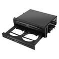 thumbnail image 1 of Car Auto Single Din Radio Pocket, Universal Cd Pocket Drink Cup Holder Storage Box Black, 1 of 8