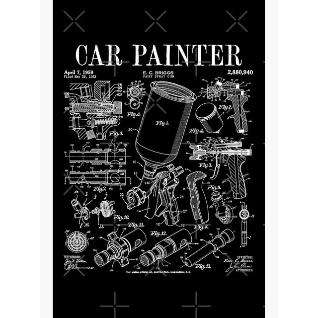 Car Automotive Painter Paint Spray Gun Vintage Patent Print Canvas