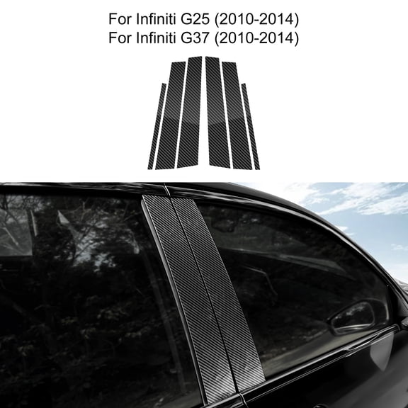 Car B-Pillar Stickers for 2010-2014 Infiniti G25 G37 Car Decorations, Carbon Fiber Pattern