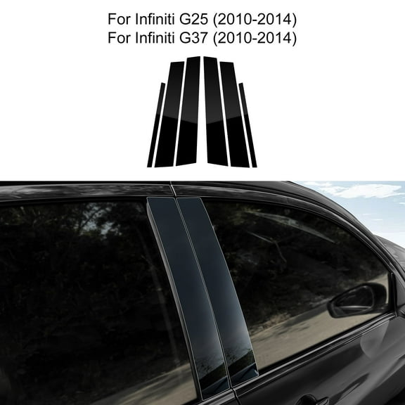 Car B-Pillar Stickers for 2010-2014 Infiniti G25 G37 Car Decorations, Gloss Black