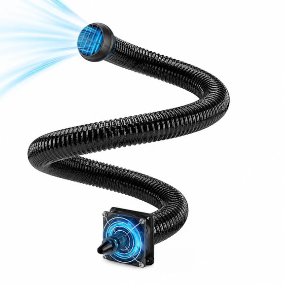 Car Back Seat Ac Vent Extension Hose, with Usb Powered Booster Fan 360 Rotatable Nozzle Retractable Air Duct for Sedan Pickup Truck Van Rv Road Trips,39.4In