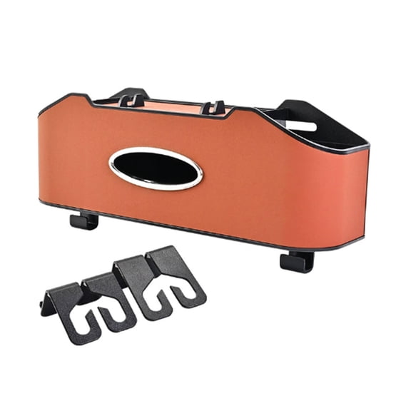 Car Back Seat Organizer with Cup Holders, Tissue Box and Hooks, Multifunctional Storage for Kids and Travel, Car Interior Storage Solution