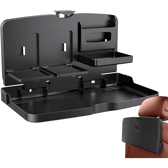 Car Backseat Folding Food Tray, Large Capacity, Multi-Functional, for Meals, Snacks, Phone