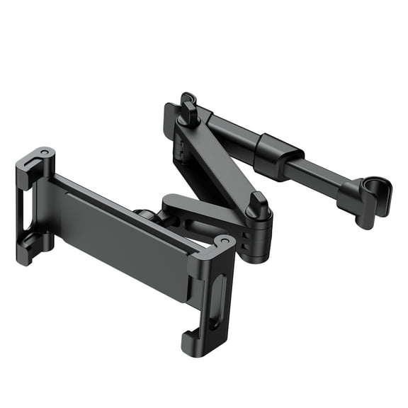 Car Backseat Mount for Tablets and Phones, Adjustable Extendable Foldable Holder for Optimal Viewing, Durable Stable Design Hassle Free Install, Secure Use While Driving,Black