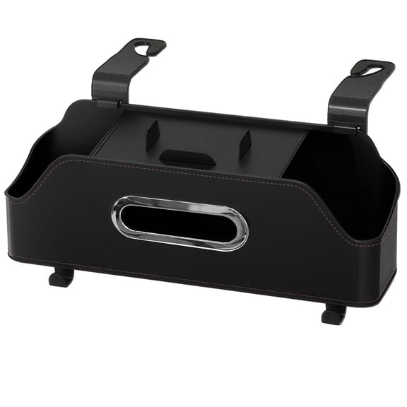 Car Backseat Organizer with 2 Dual Cup Holders, Tissue Box & Storage Compartments, Multi-Function Car Seat Storage with Hooks for Ultimate Travel Convenience(Apricot)