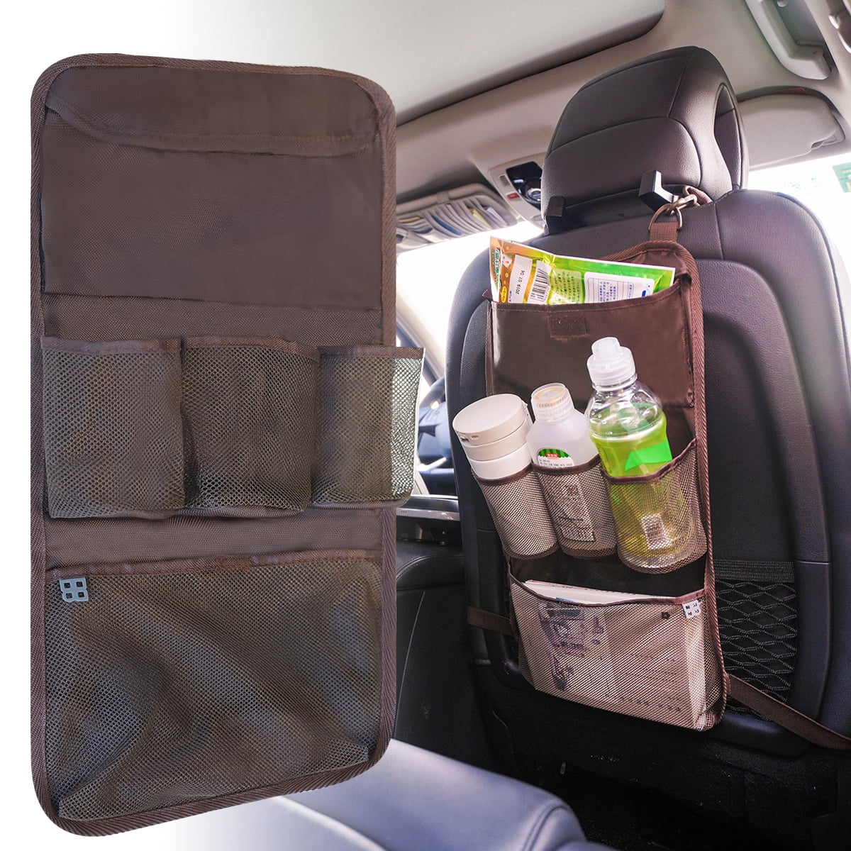 Car Backseat Organizer, Back Seat Organizers with 5 Storage Pockets