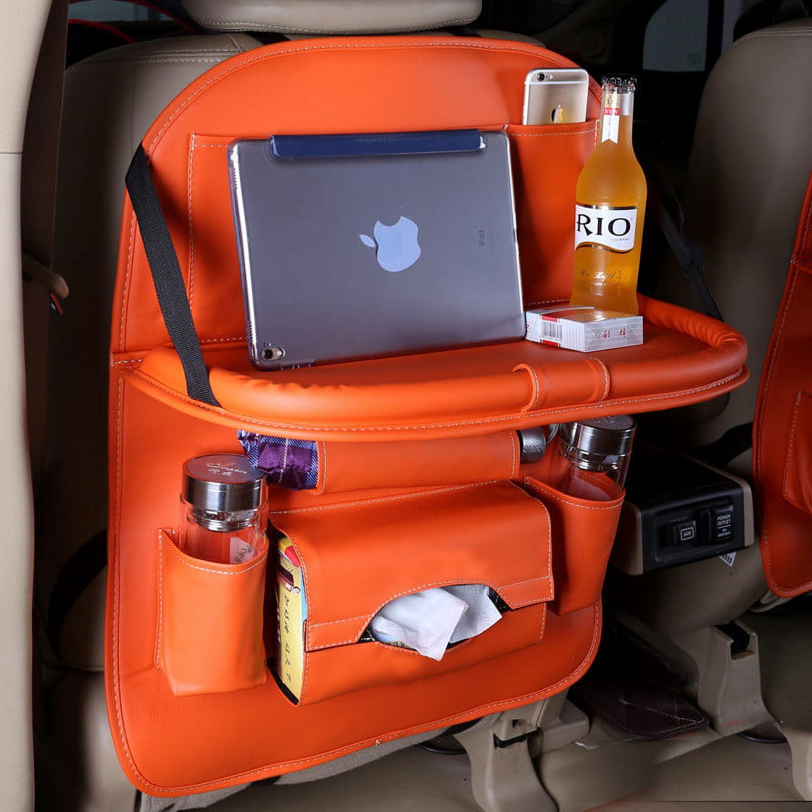 2 Pcs Large Backseat Car Organizer For Kids Kick Mats, Waterproof