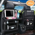 thumbnail image 1 of Car Backseat Organizer  with Foldable Table Tray, PU Leather Multi-Pocket Backseat Car Organizer with Tablet Holder Travel Accessories, 1 of 6