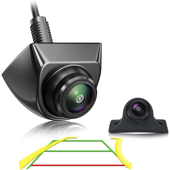 Car Backup Camera with Dynamic Trajectory Guide Line, GreenYi AHD1080P Reverse Rear View Cam, Adjustable Fisheye Lens, Waterproof Night Vision 170 Degree Wide View