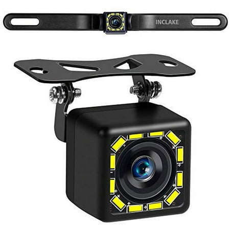 Car Backup Camera, Rear View Camera Ultra HD 12 LED Night Vision,Waterproof Reverse Camera 140° Wide View Angel with Multiple Mount Brackets for Universal Cars,SUV,Trucks,RV and More (HD)