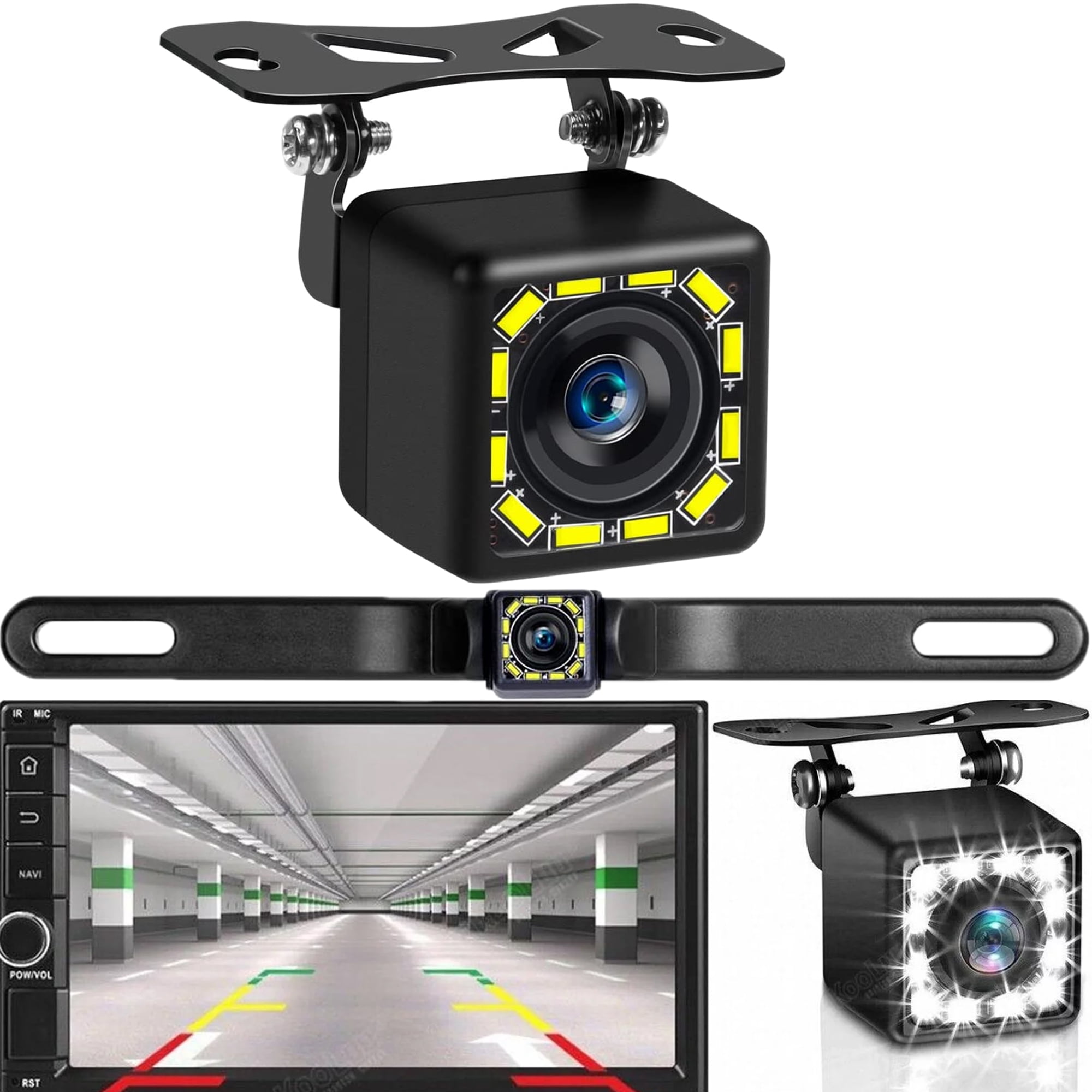 Car Backup Camera, Vehicle Rear View Camera, Ultra HD 12 LED Night