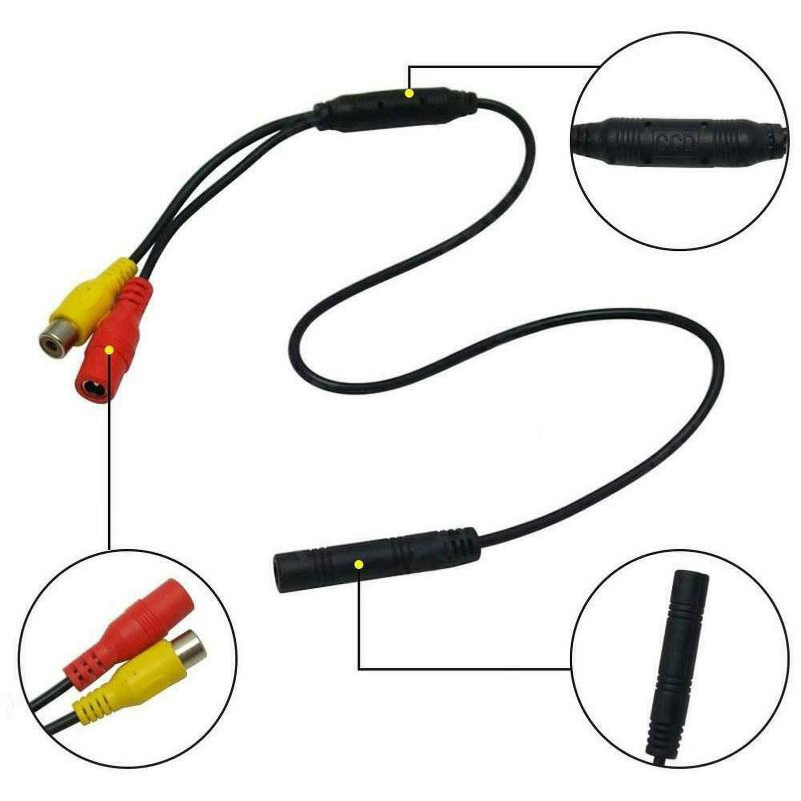 Car Backup Reverse Camera 4-Pin Male To CVBS RCA Female Connector Wire ...