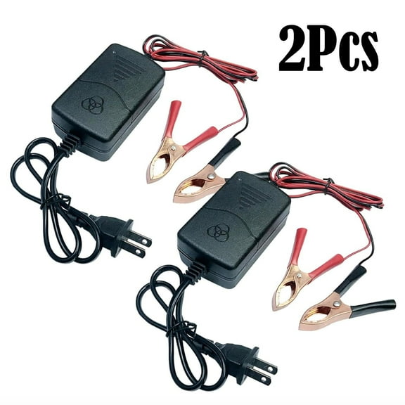 Car Battery Charger 12V 1A Battery Charger Maintainer Trickle Charger for Boats Motorcycles ATVs Riding Mowers & Car Truck SUV RV 2Pcs