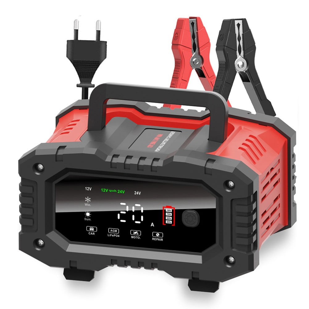 Car Battery Charger 12V/24V Smart trickle Charger,Lithium,Lifepo4,Lead Acid