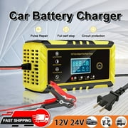 Car Battery Charger,12V/8A 24V/4A Automotive Battery Chargers,Automatic Smart Battery Charger Maintaining Sealed Lead Acid Batteries