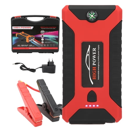 Car Battery Charger 20000mAh Jump Starter 12V 600A Peak Compass LED Flashlight 4 USB for Gas Vehicles 100-240V