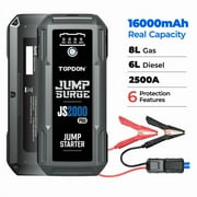 TOPDON JS2000PRO for Up to 8L Gas/6L Diesel Engines, 12V Portable Battery Booster Jump Starter Pack with Jumper Cables and EVA Protection Case