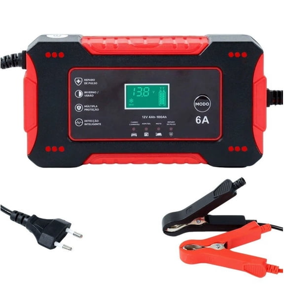 Car Battery Charger, Smart Battery Trickle Charger 12V 6A Automotive Battery Maintainer Desulfator with Temp Compensation for Car Truck Motorcycle Lawn Mower Marine Lead Acid Batteries