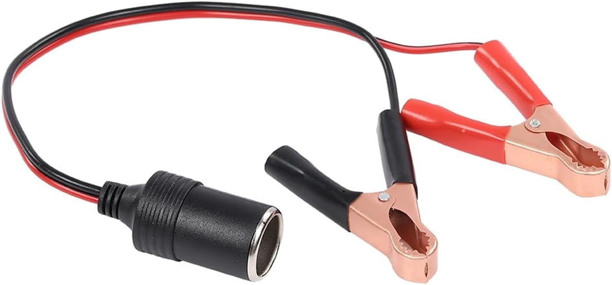 convert alligator clips to cigarette lighter 1pcs small battery clip to cigarette lighter hole socket, power DescriptionThis 12V clip Cigarette Lighter Socket Alligator Clip