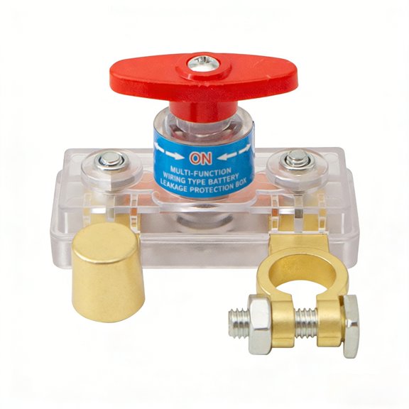 Car Battery Disconnect Switch 12V/24V Power Off Isolator Master Kill for Car Truck RV Bus Boat Trailer Negative Terminal Silver(Alloy copper plating)