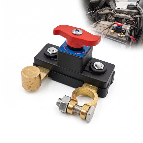 Car Battery Disconnect Switch,12V-24V Pure Copper Master Kill Switch for Car, RV and Boat,Gold