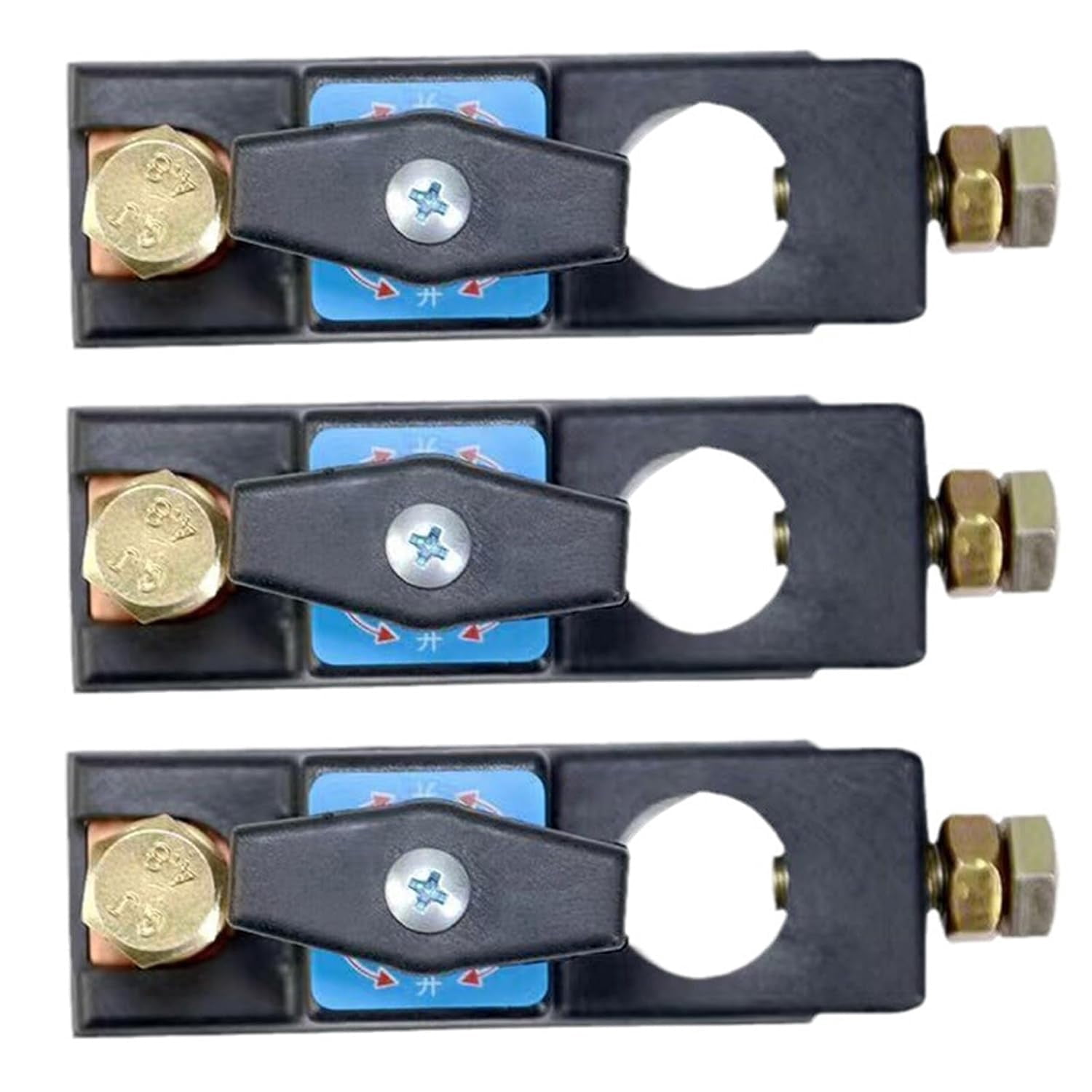 Car Battery Disconnect Switch, Battery Disconnect Switch 12V, Kill Switch for Car, Battery Cut Off Shut Off Switch 12V/24V, Heavy Duty & Top Post for Auto RV-Marine Truck Vehicle (3 PCS)