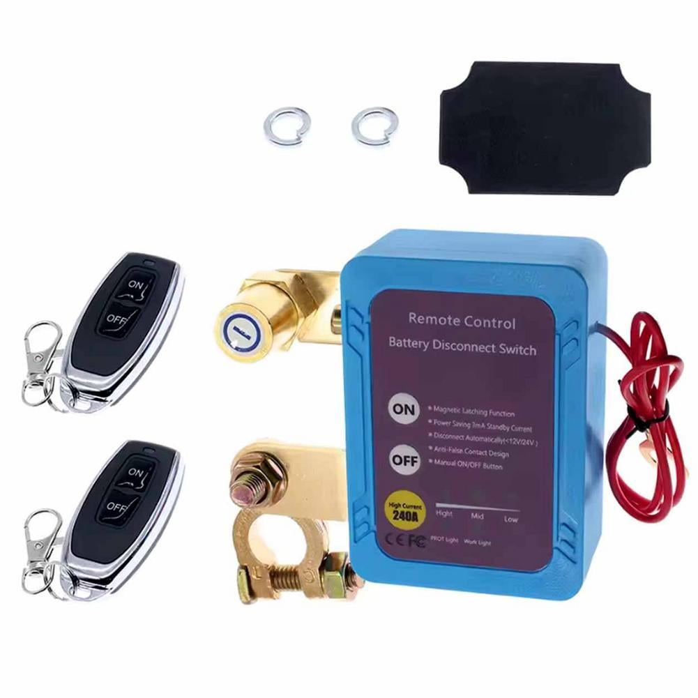 Car Battery Disconnect Switch, Standard 12V/24V Remote Power Cut-Off ...