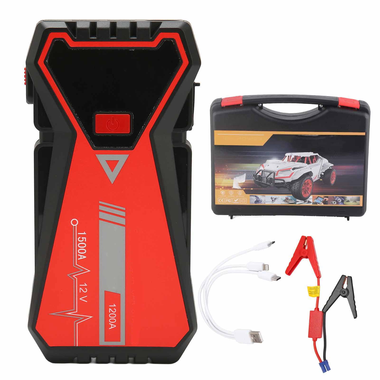 Car Battery Jump Starter 1500A 26000mAh 96.2W 12V Type C Rechargeable