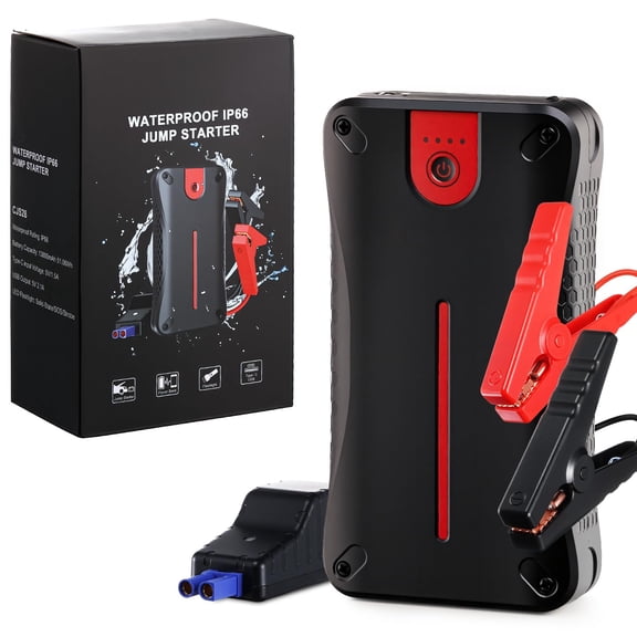 Car Battery Jump Starter, 3000A 12V Jump Starter with USB Quick Charge (UP to 7.0L Gasoline and 5.5L Diesel Engine), Portable Jump Box with 3 Modes Flashlight and Jumper Cable