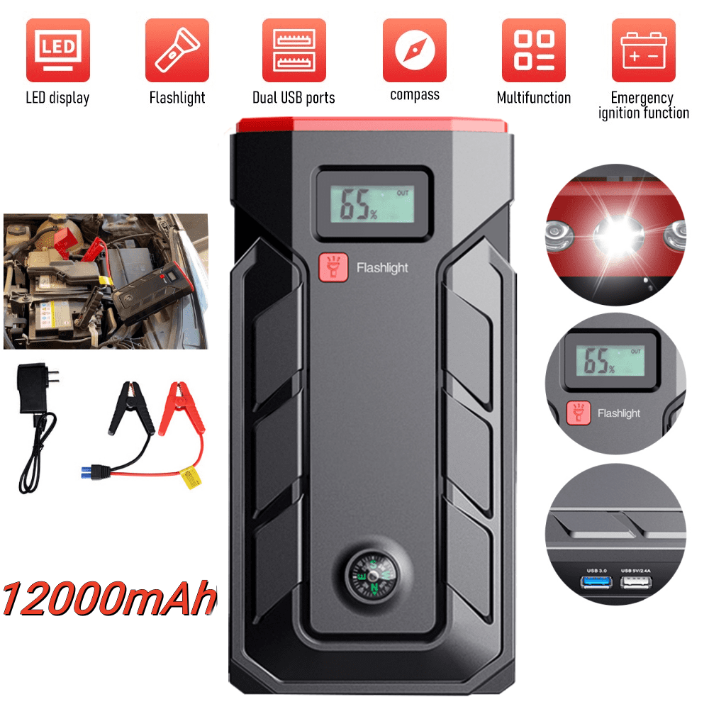 Car Battery Jump Starter 600A Jump Box (4L Gas/2.5L Diesel),DFITO