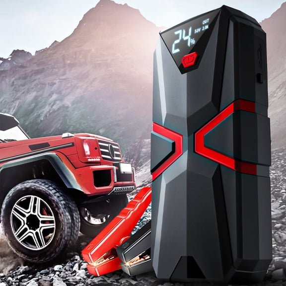 Car Battery Jump Starter 600A Peak Current, 20000mAh Portable Jump Starter Battery Pack With LED Display Emergency Light And USB Power Bank, For 12V Cars Trucks SUVs Boats Motorcycles