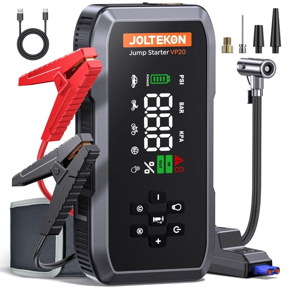 Car Battery Jump Starter with Air Compressor, 4500A Powerful Battery Jumper Starter Portable with 150PSI Auto-Pause Pump, 12V Jump Box for Car Battery with 10-Safety Protection(9L Gas/8L Diesel)