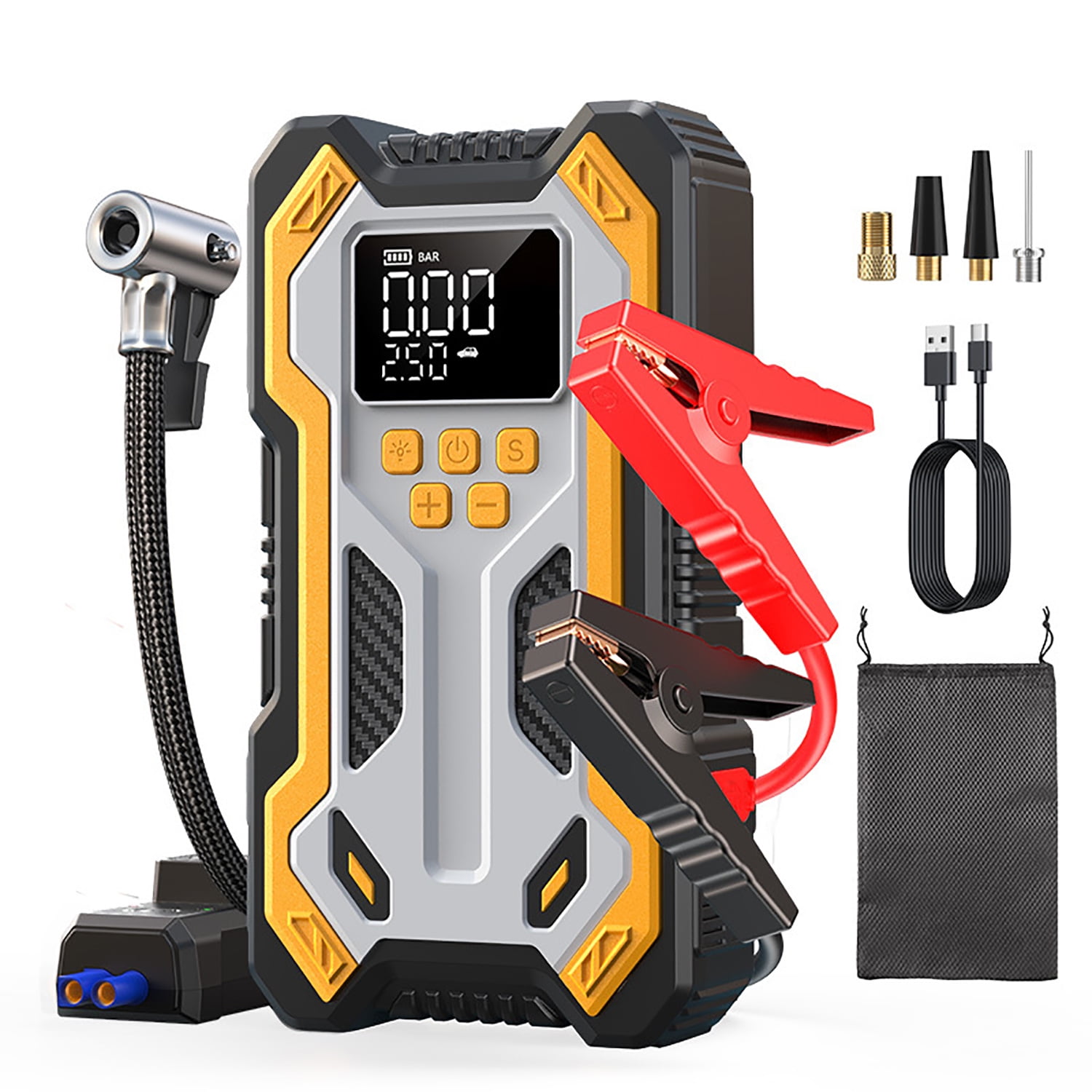 Tire Inflator Portable Car With Air Compressor - 6000A Peak