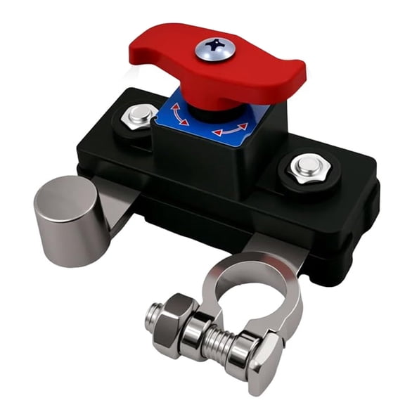 Car Battery Power Cut-Off Switch - Pure Copper High Conductivity Disconnect Breaker with Stable Transmission, Smart Battery Shut-Off for Car, Truck, Boat & RV Supplies（Silver color）