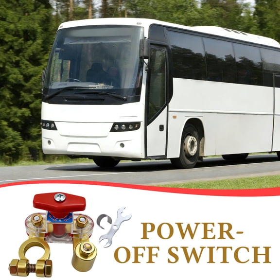 Car Battery Power Cut Off Switch Breaker, 12V-24V Adjustable Brass High Conductivity Disconnect Isolator Switch, 100A Rated, for Car Truck RV Tractor Boat, Battery Anti-Theft Protection