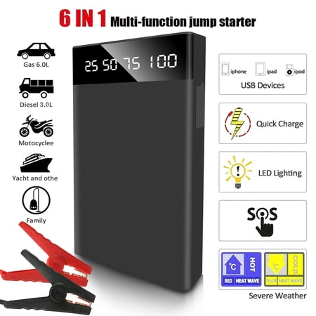 Car Battery Starter, 20000mAh 12V Car Jump Starter Power Pack with USB Quick Charge