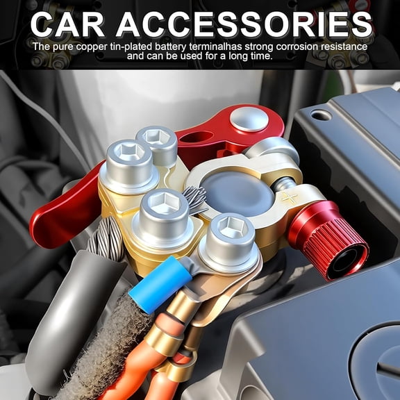 Car Battery Terminal Connector, Quick-Release Disconnet Battery Terminals, Universal for Vehicles